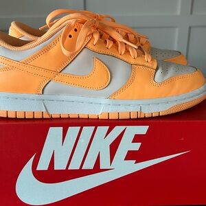 Nike Dunk Low Vibrant Peach Cream and White Shoes